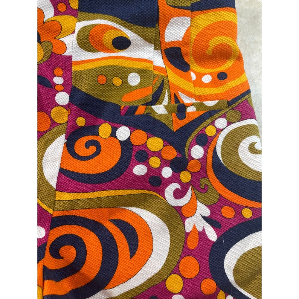 Zara Shorts Retro Mod Print High Waist Textured Lined Size S Colorful Side Zip - Picture 5 of 10